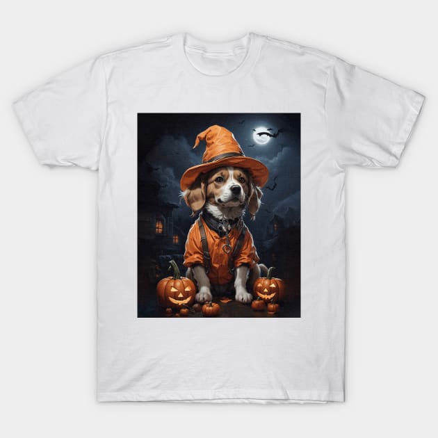 Halloween Pumpkin Dog T-Shirt by iconking